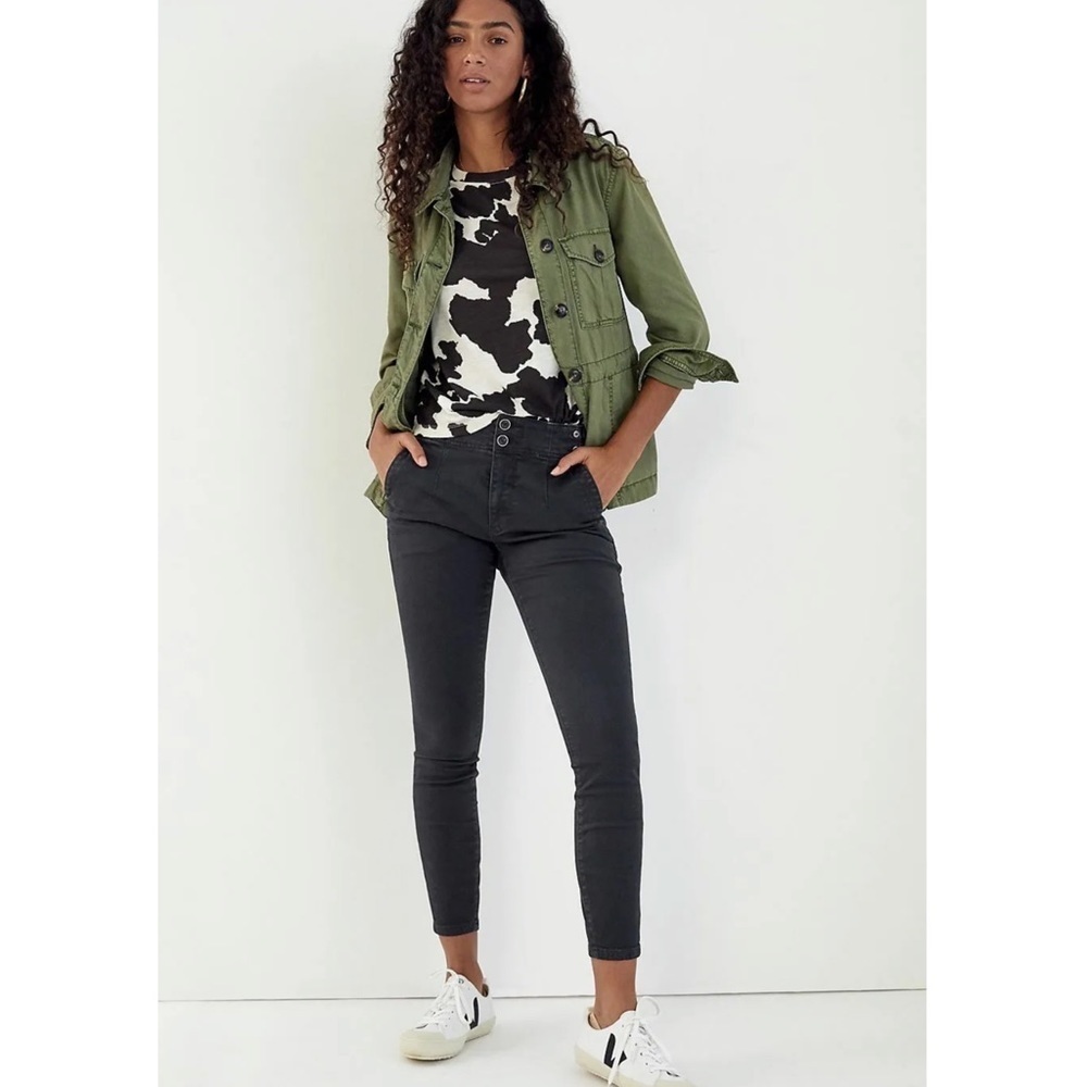 ANTHROPOLOGIE Pilcro High-rise Darted Skinny Jean Grey Black Size 26 Anthro New